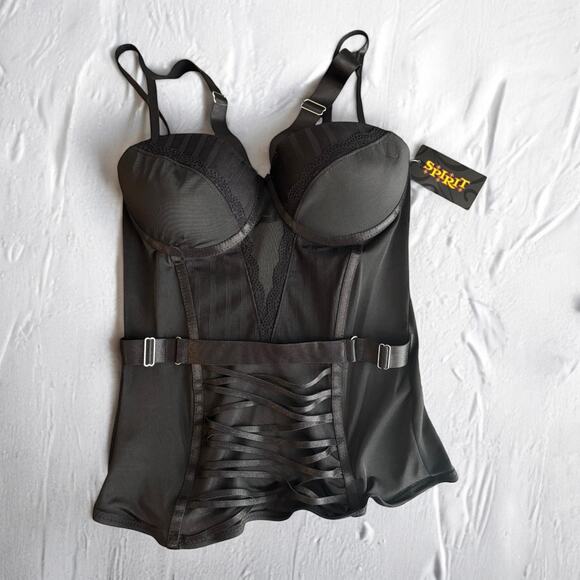 Mesh Black Buckle Corset NWT - Picture 1 of 3